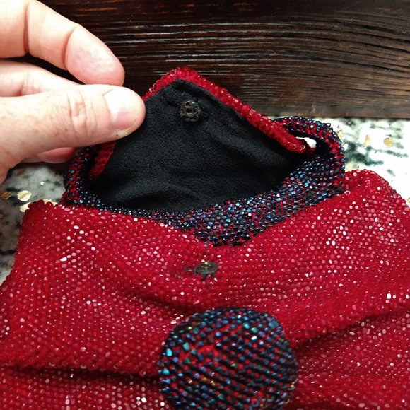 VINTAGE: Mini Fully Beaded Purse - Picture 4 of 6